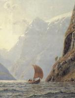 Dahl, Hans - Sailing in a Fjord